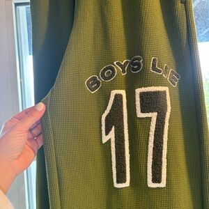 Boys Lie Army Green Side Slit Sweatpants